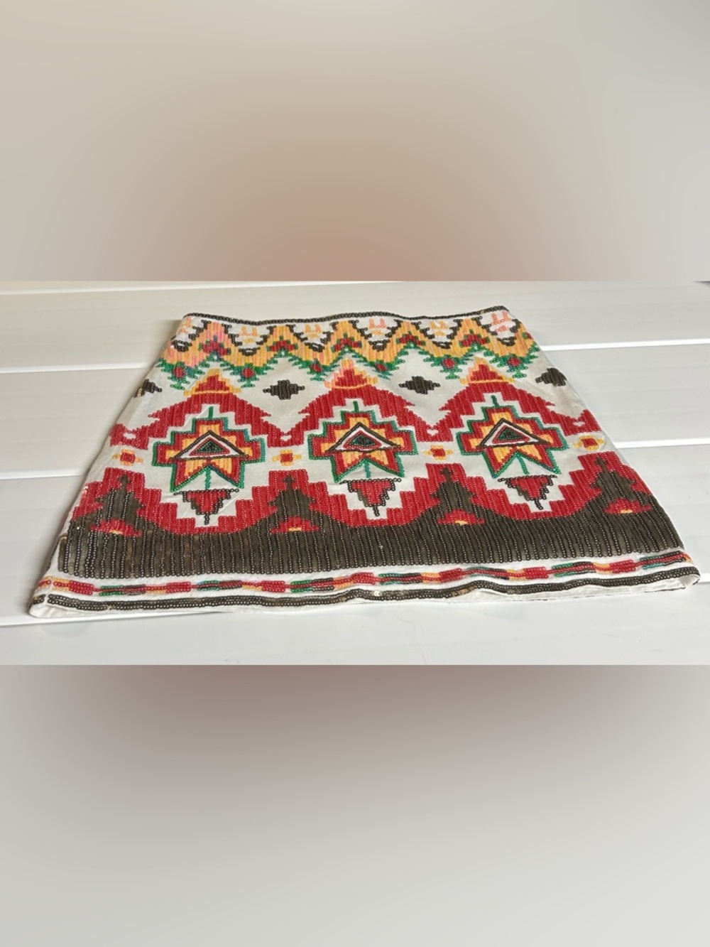 Francesca's Mi Ami Size Medium Sequin Aztec Stretch Mini Skirt